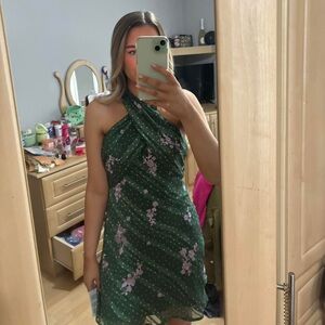 ASOS Green Sequin One Shoulder Dress